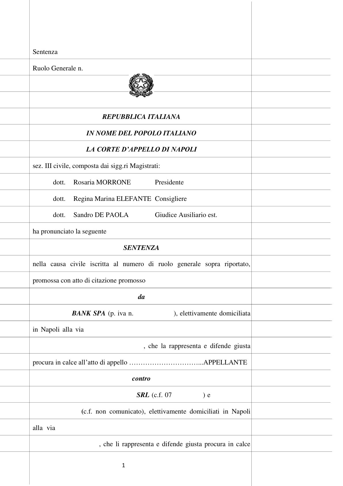 Anteprima frontespizio: Corte d'Appello di Napoli — 20 dicembre 2024
