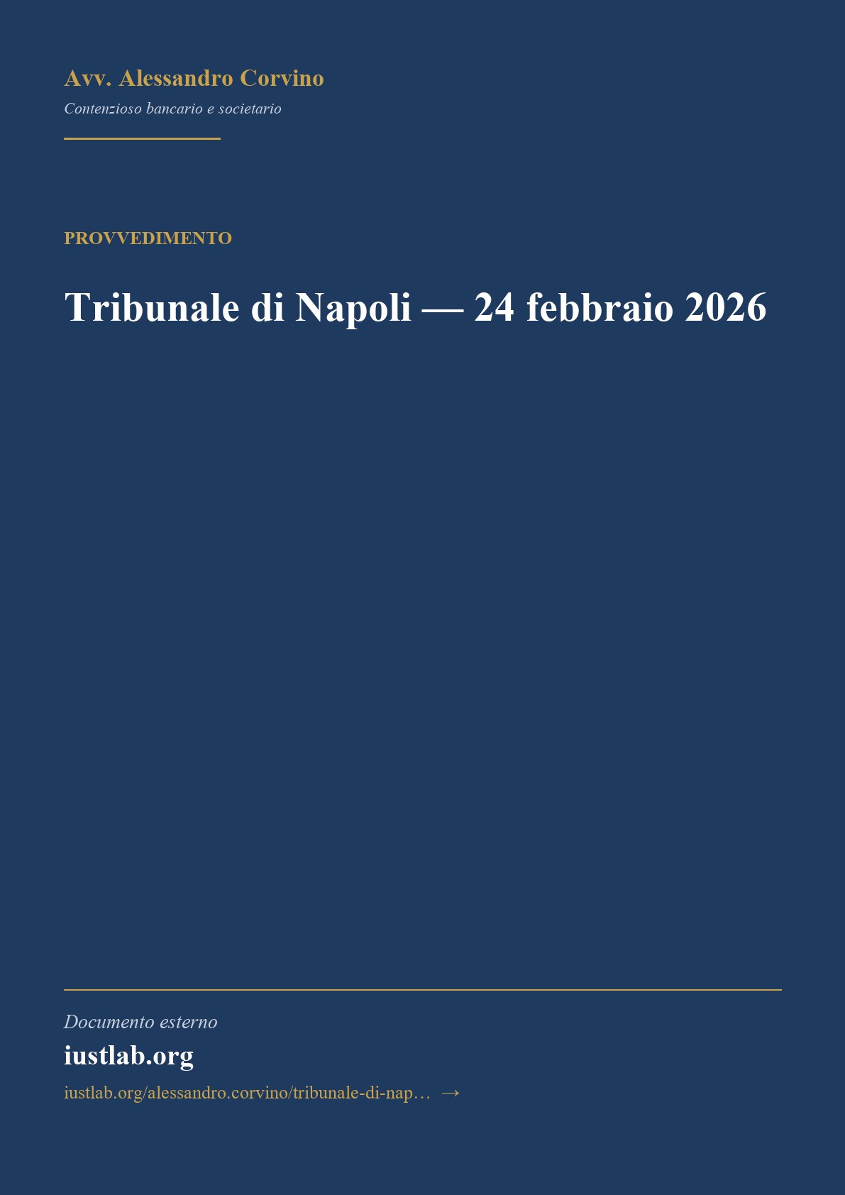Anteprima frontespizio: Tribunale di Napoli — 24 febbraio 2026