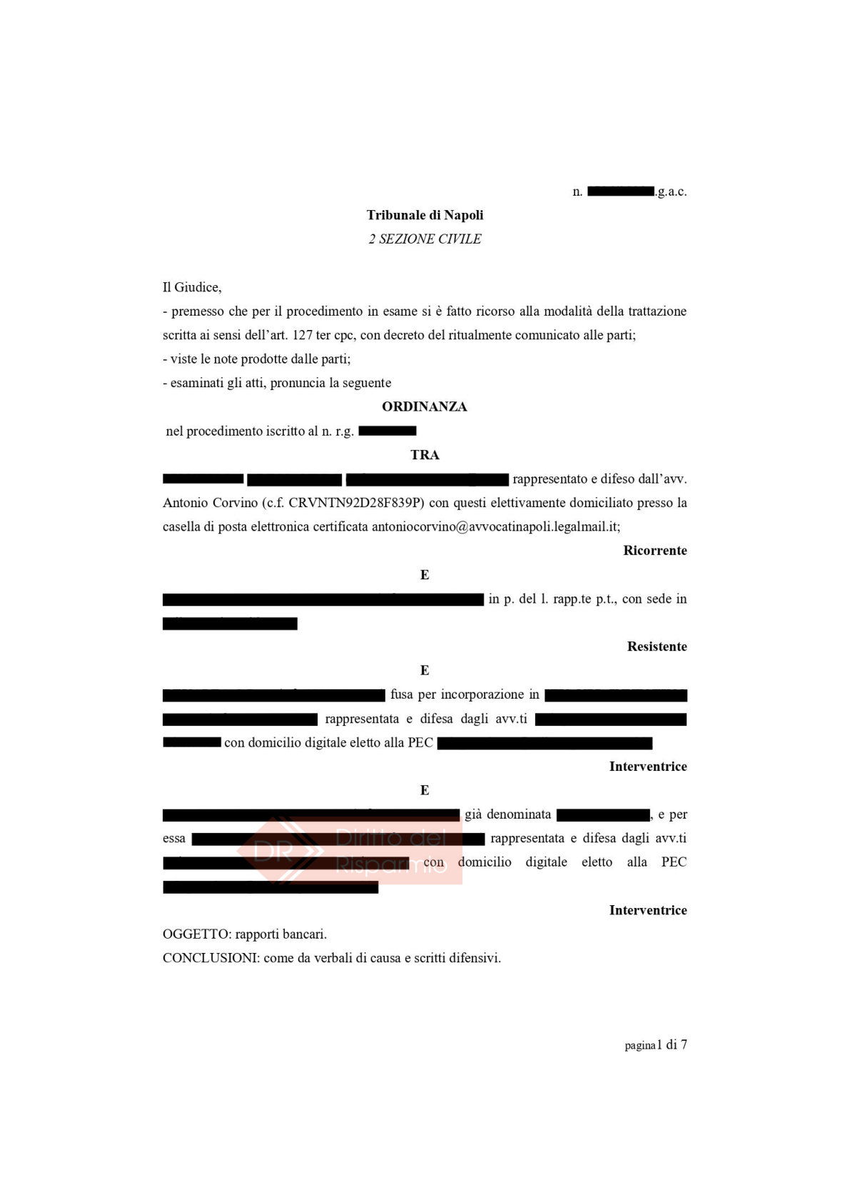 Anteprima frontespizio: Segnalazione a sofferenza: l'istruttoria della cessionaria